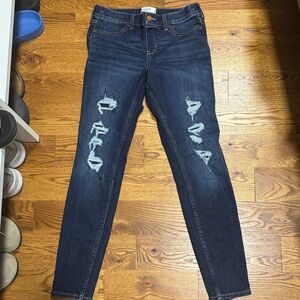Abercrombie Kids Dark Blue Distressed Skinny Jeans